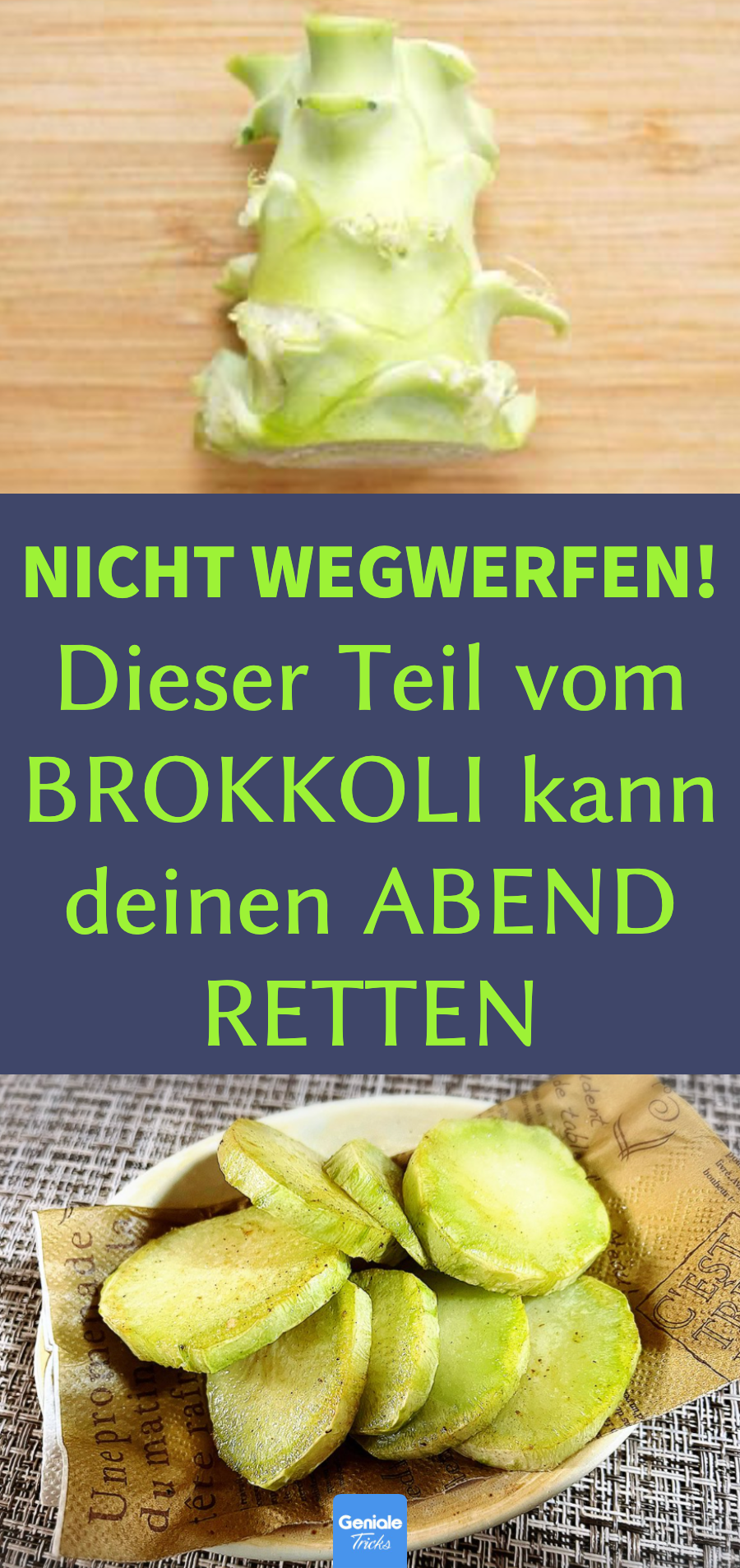 Rezept: Gemüsechips aus Brokkoli-Strunk