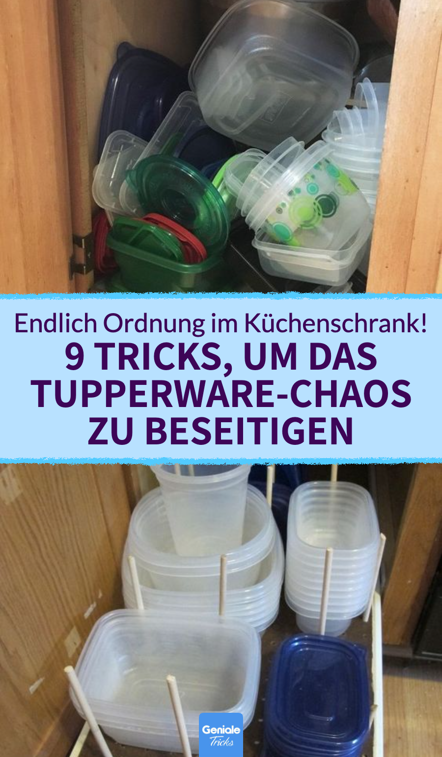 9 Ordnungstricks für Tupperware im Schrank